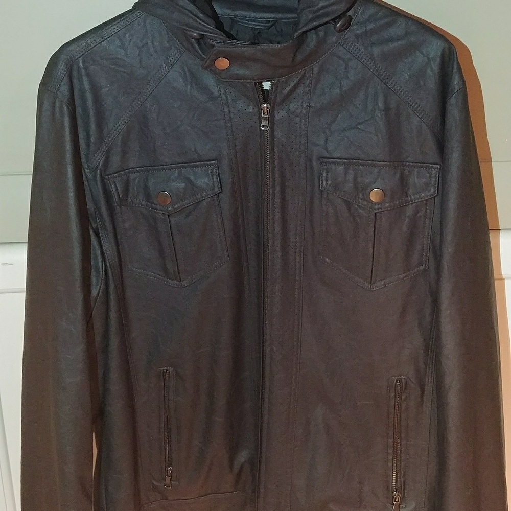 INC Men's Faux Leather Jacket